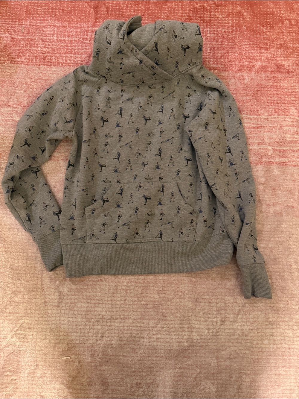 oiselle Gray Hoodie with Runner Print